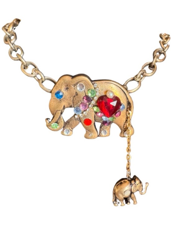 Jewelry - Handmade Elephant Brooch and Necklace